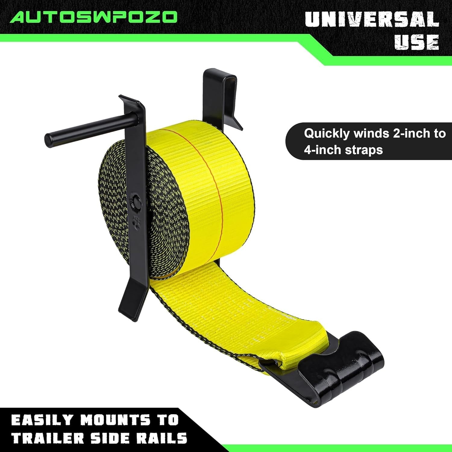 Efficient Roll-Up Winch Straps – 2 Pack for Trailers and Vans, Up to 4" Wide