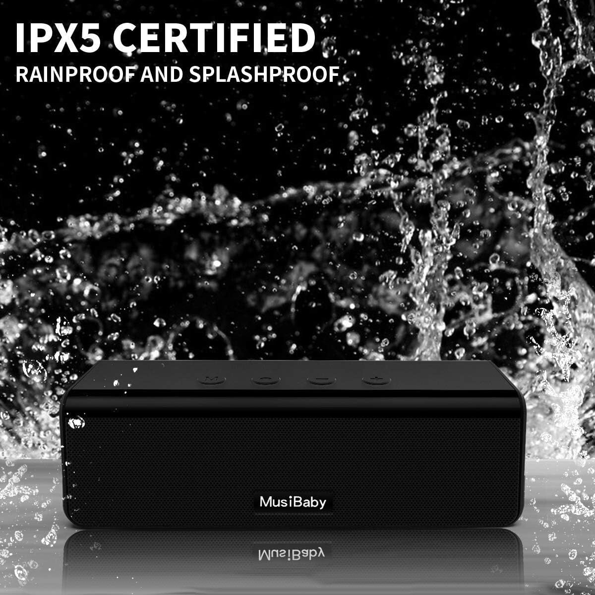 Rugged Waterproof Wireless Speaker with 360 Stereo Sound for Indoor/Outdoor Use