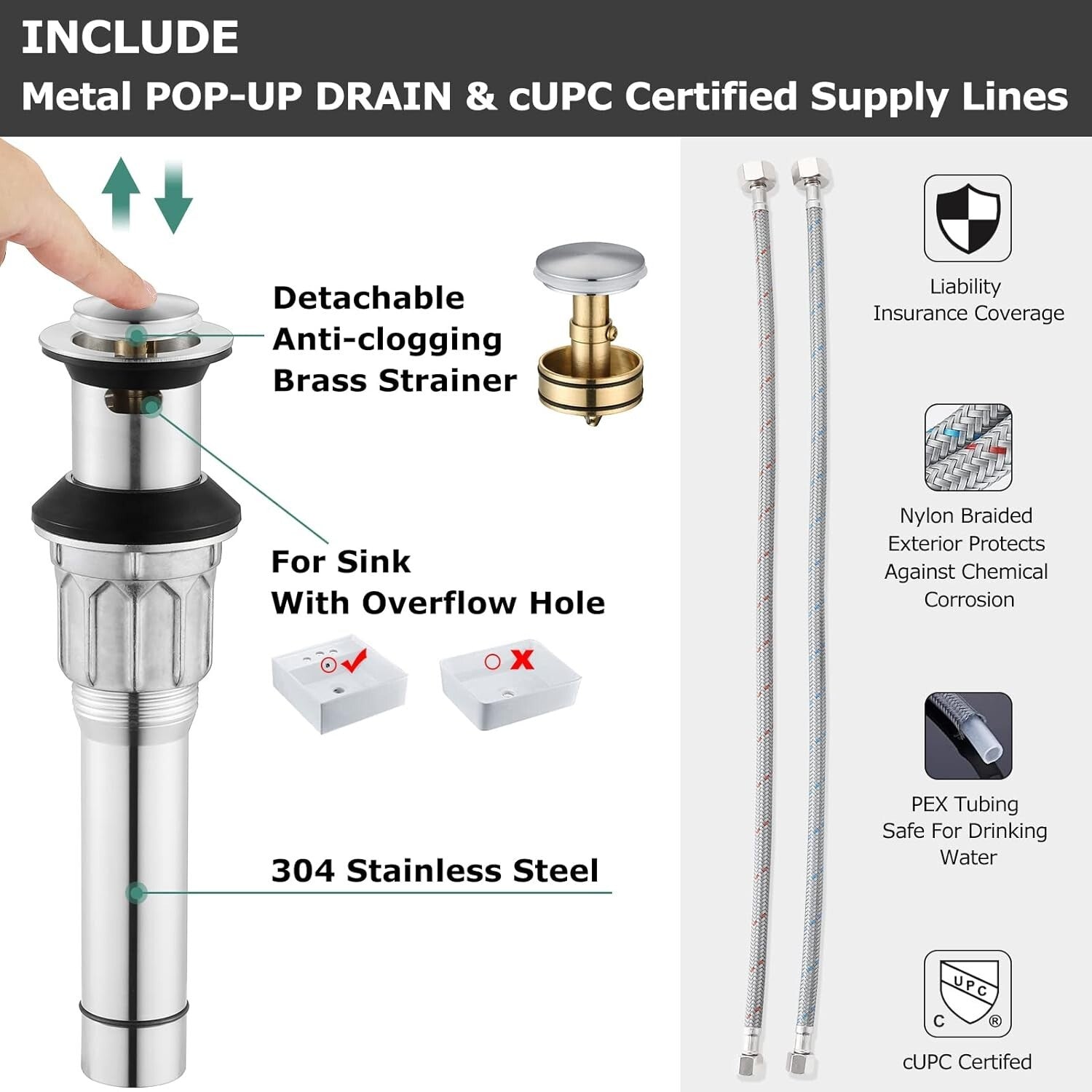 Elegant 2-Handle Bathroom Sink Faucet in Brushed Nickel - Water Efficient Design