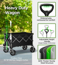 Load image into Gallery viewer, 220lb Capacity Collapsible Beach Wagon with Large Wheels - All-Terrain Utility