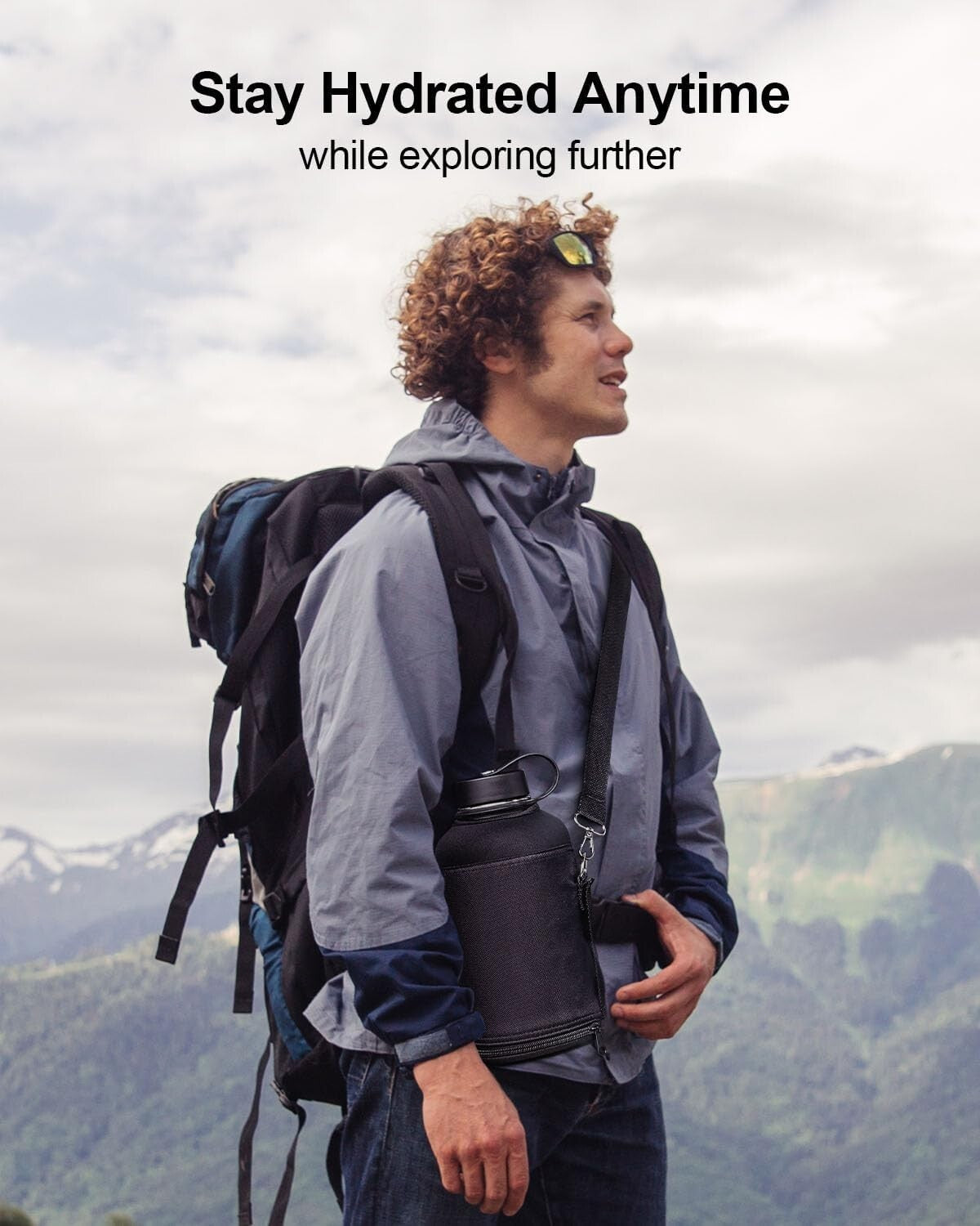 64 oz Insulated Stainless Steel Water Bottle with Straw & Flex Cap Options