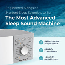 Load image into Gallery viewer, Compact White/Silver Noise Machine with Adaptive Sound Technology for Sleep Aid