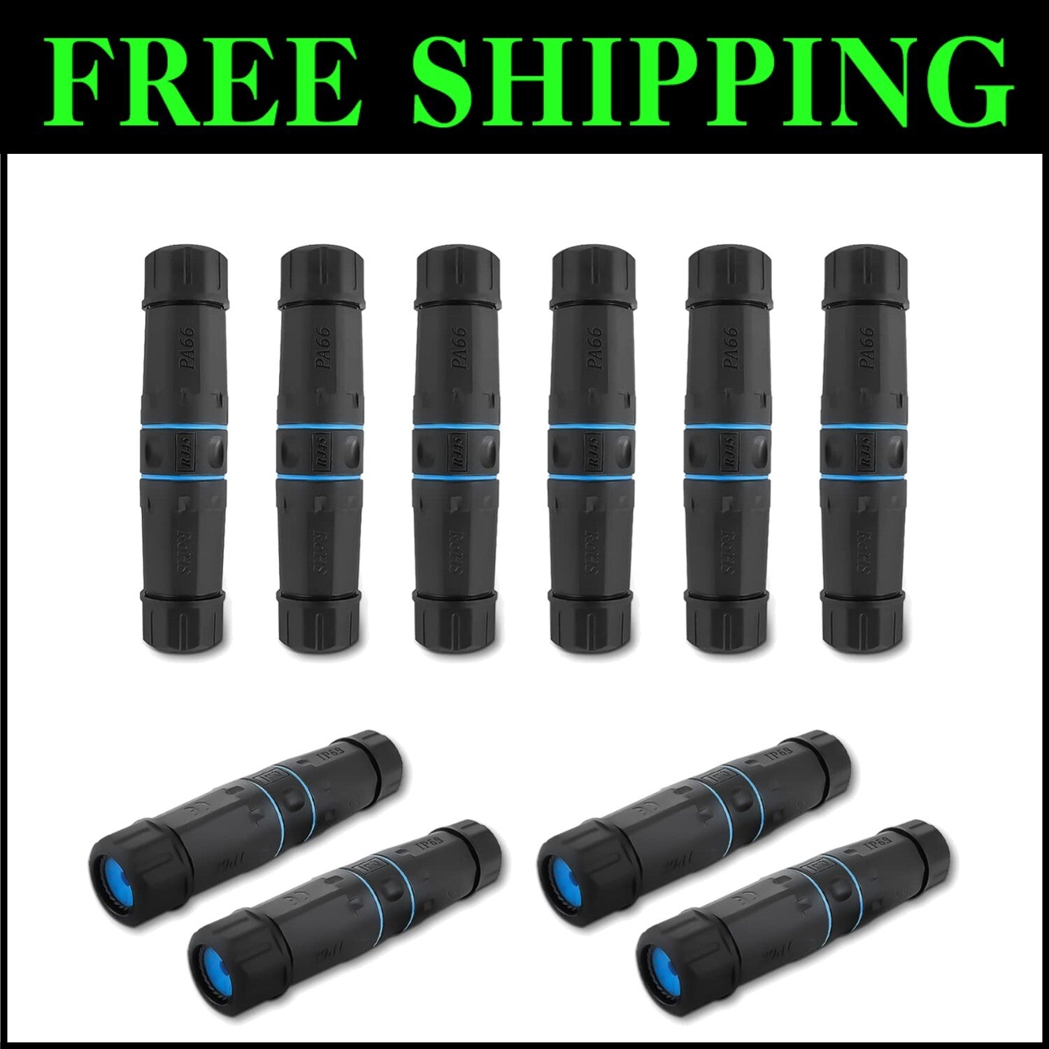 Shielded Pure Copper Ethernet Coupler - 10 Pack, Weatherproof RJ45 Connectors