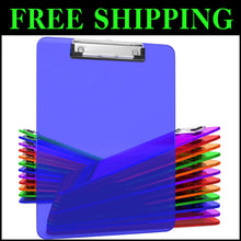 Load image into Gallery viewer, Heavy Duty 25 Ct Plastic Clipboards with Safety Edges - Ideal for Kids &amp; Adults