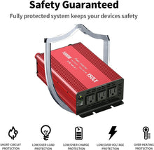 Load image into Gallery viewer, 3 AC Outlet 1000W Power Inverter - Ideal Solution for Home &amp; Outdoor Power Needs