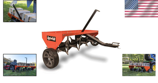 Effortless Lawn Repair: 48" Plug Aerator with Flat-Free Tires and Easy Transport