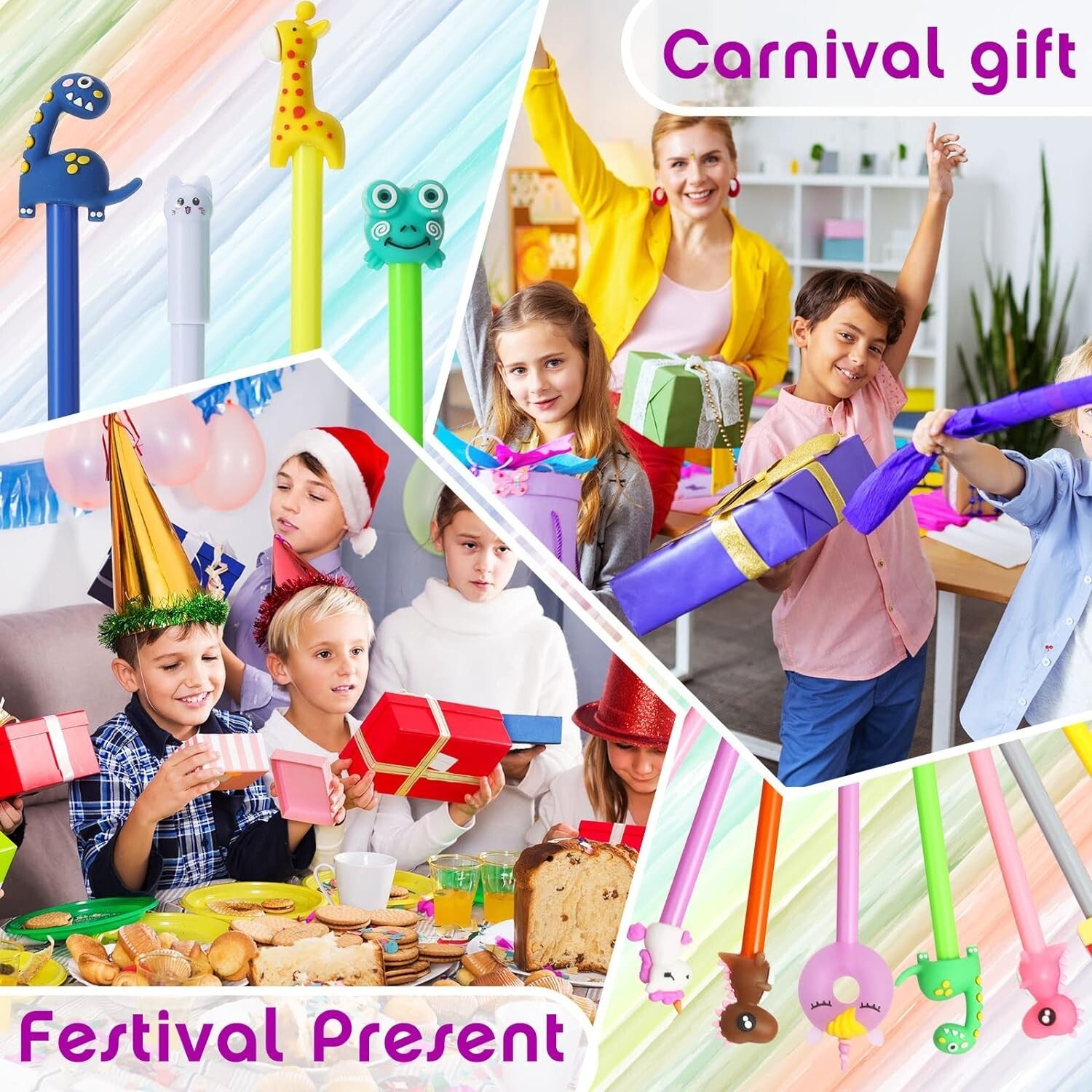 Cute Animal Style Bulk Pens - 0.5mm Gel Ink, Ideal for Kids, Teachers & Gifts