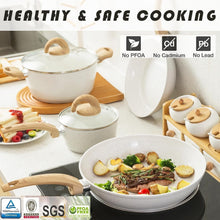 Load image into Gallery viewer, PFAS-Free Elegant Pink Ceramic Cookware Set – 12 Pieces for Gastronomic Delights