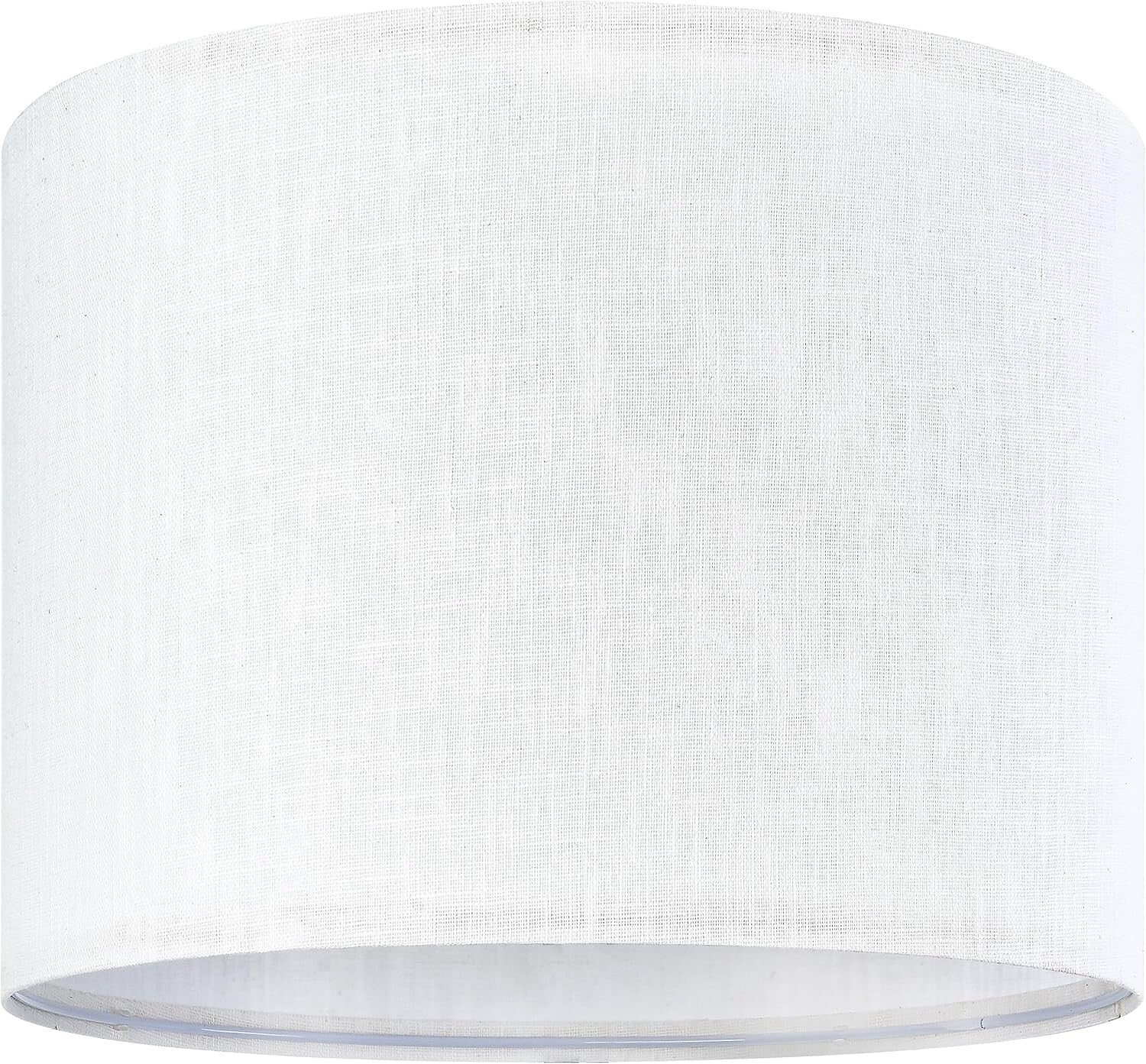 Easy Assembly White Linen Drum Lampshades - 16" Large Set of 2 for Versatile Use