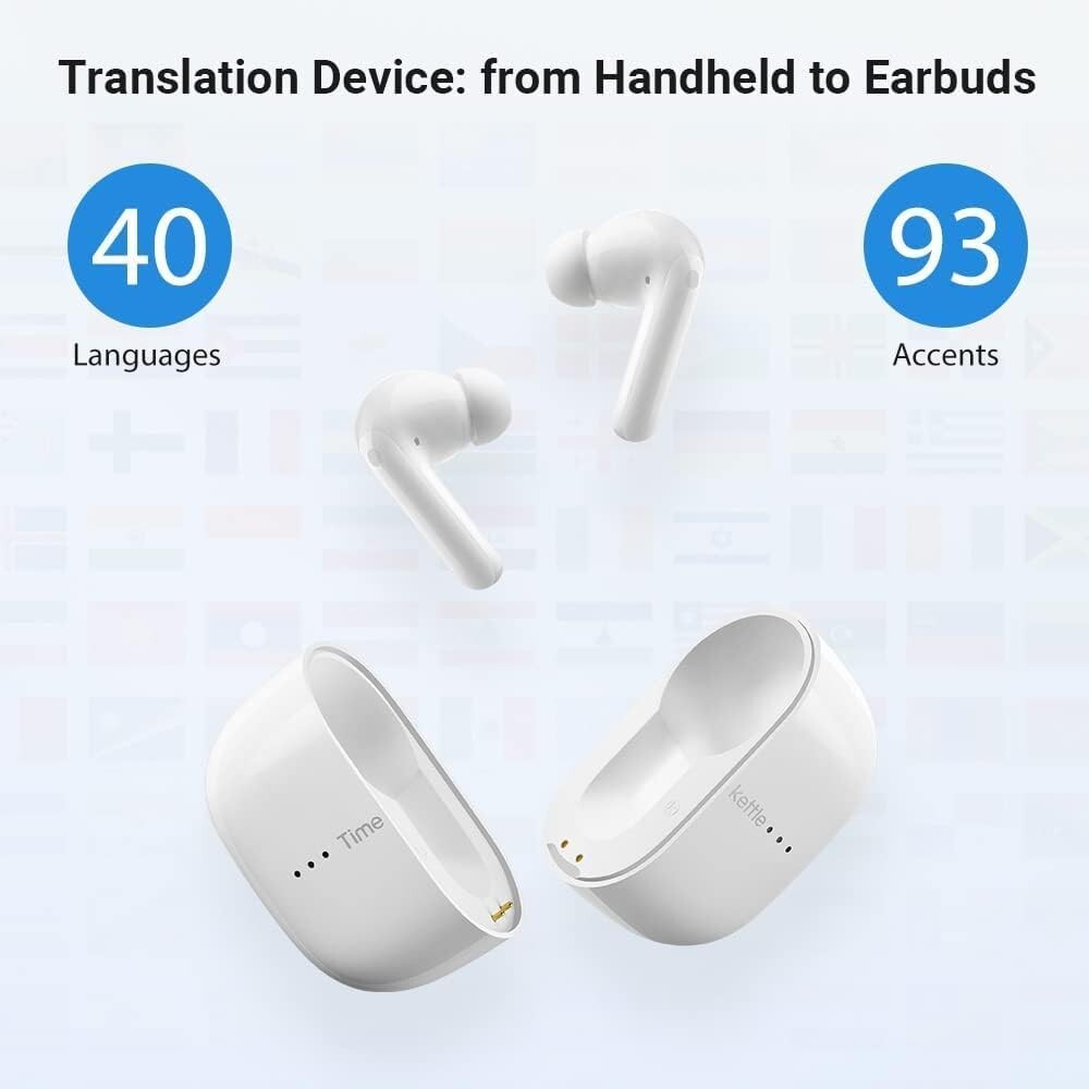 AI-Powered Language Translator Earbuds: 40 Languages, Active Noise Cancelling