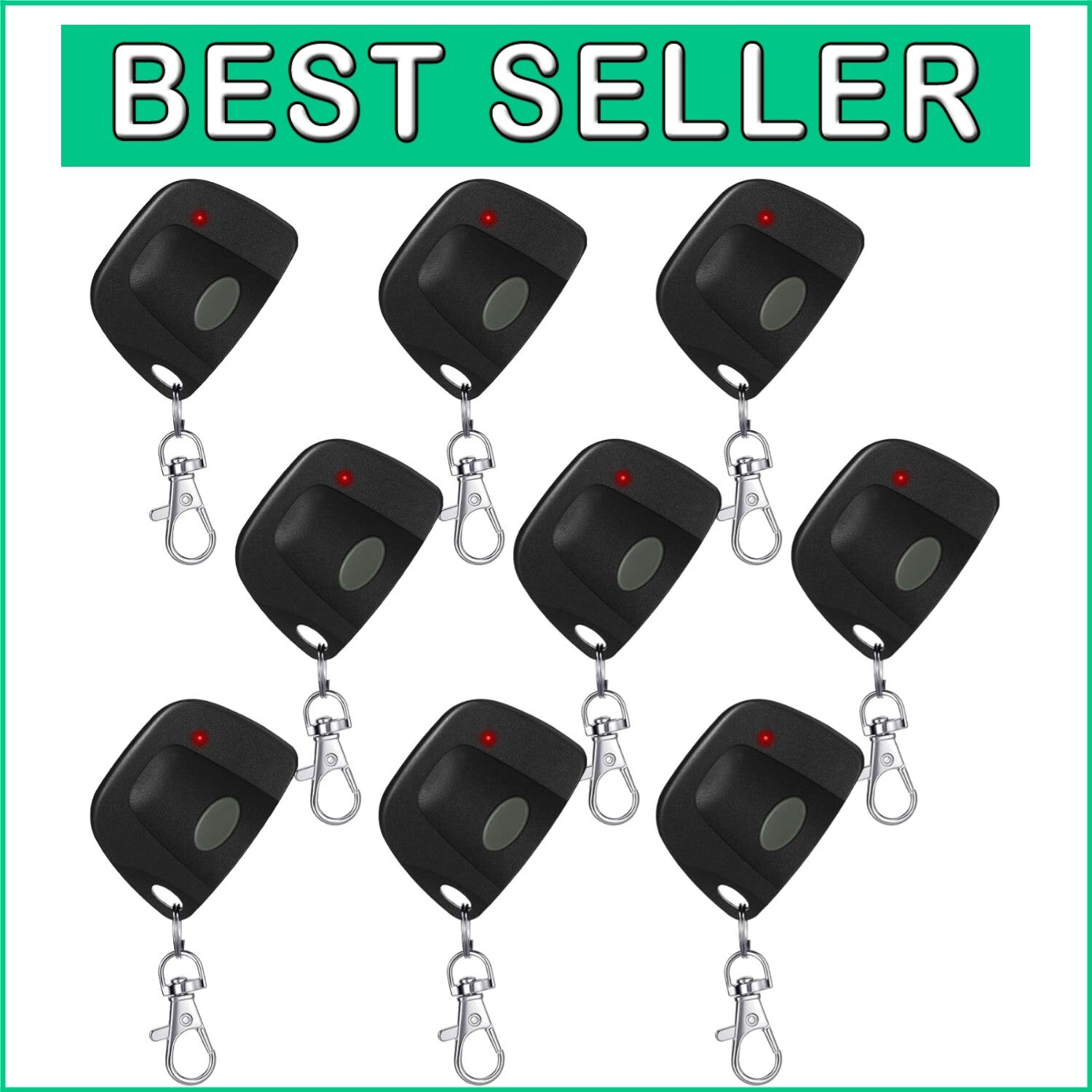 9-Pack Garage Door Remote Compatible with Linear Multicode 300MHz - Ergonomic