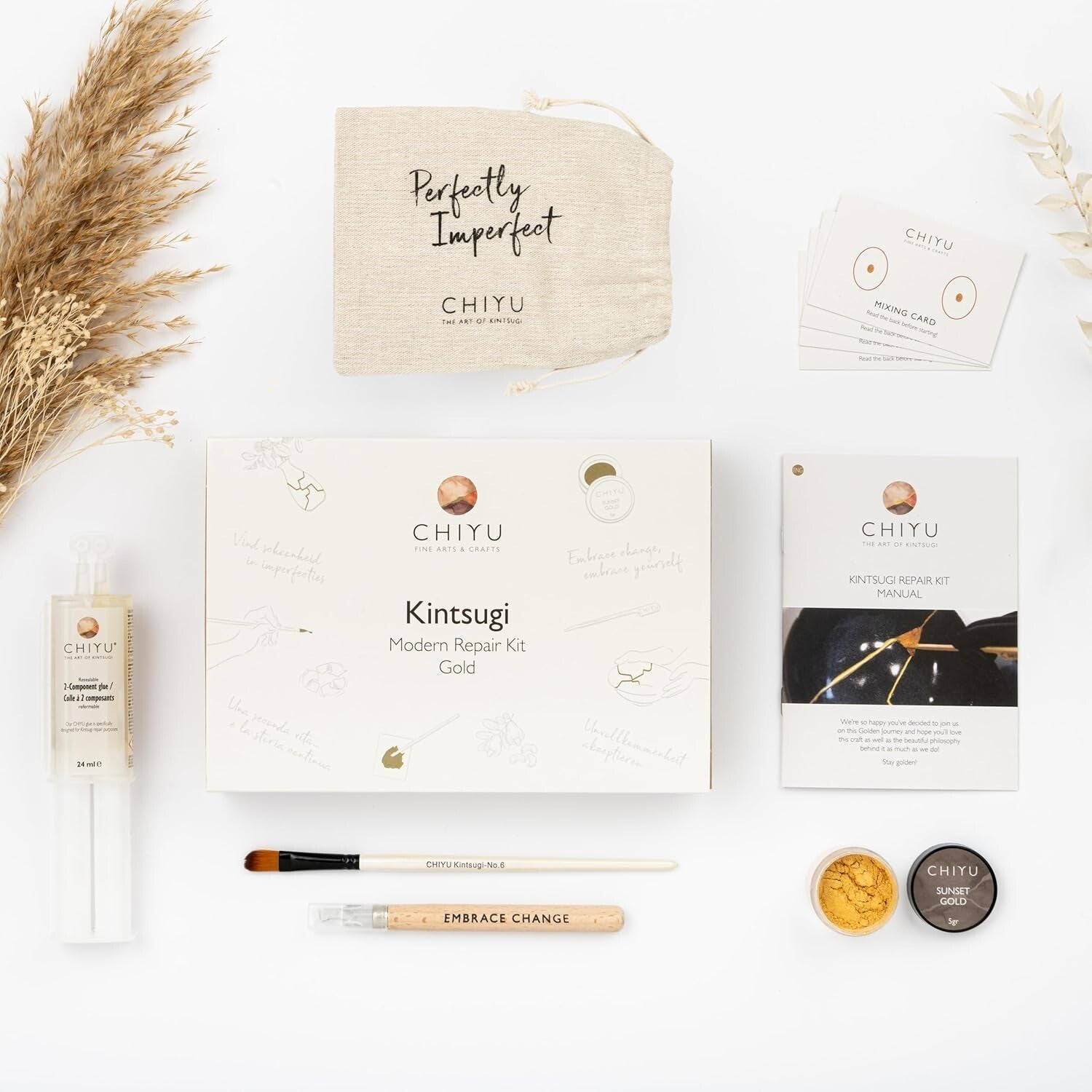 Gold Kintsugi Repair Kit - Food Safe, Dishwasher Safe | Transform Broken Art