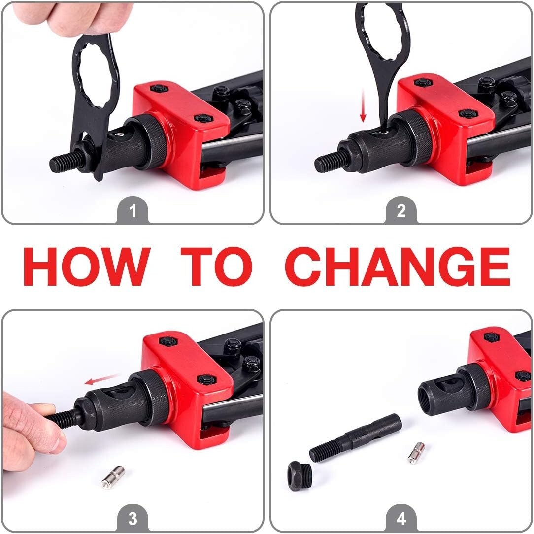 Heavy-Duty 14" Rivet Nut Tool - Quick Change, Durable Design & Full Accessories