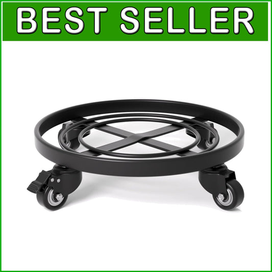 16" Heavy Duty Metal Plant Caddy with Wheels for Indoor & Outdoor Use