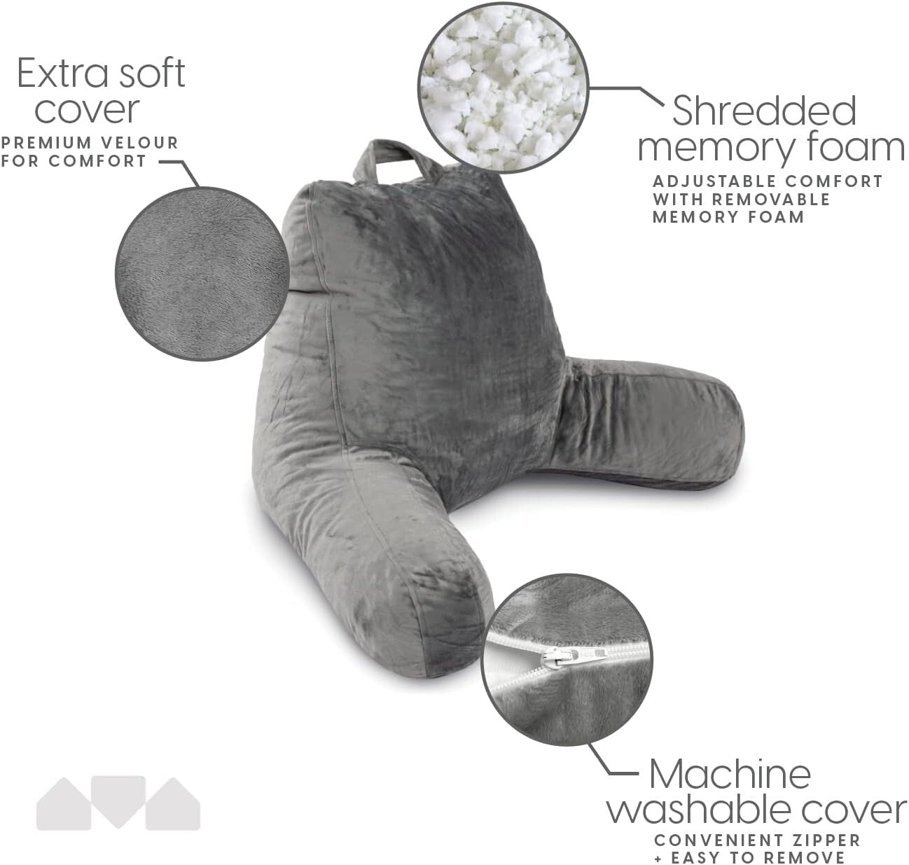 Adjustable Reading Pillow with Shredded Memory Foam - Soft Support for All Ages