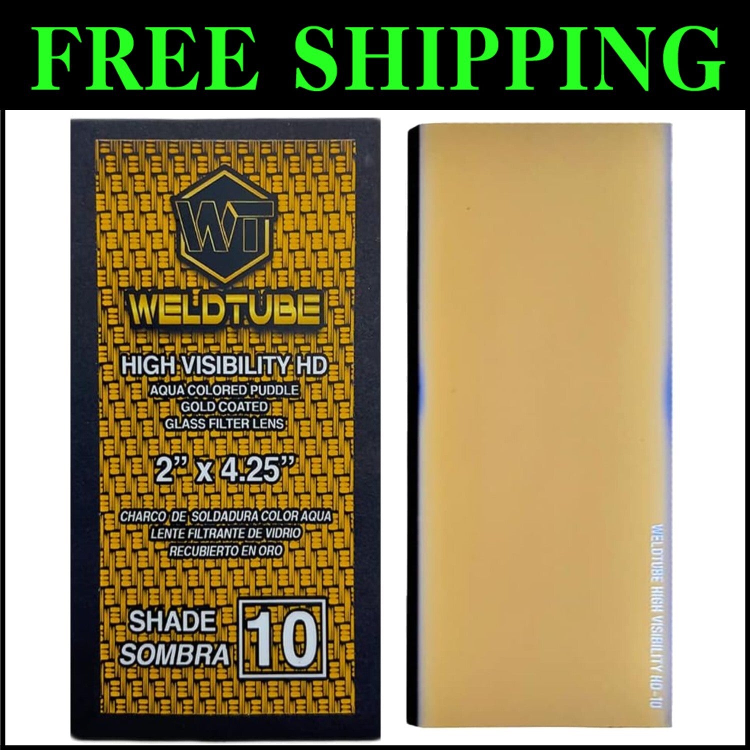 Gold Coated HD Welding Lens for Superior Clarity & Eye Comfort - Made in Europe