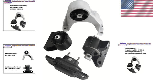 Premium Engine Mount Kit for Dodge Journey 2011-2019 - 4Pcs - Easy Install
