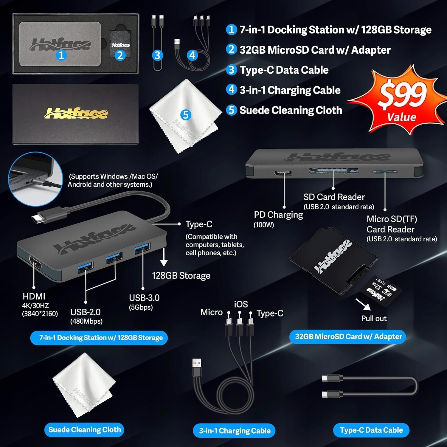 All-in-One Asus CM1402 14" FHD Chromebook - Spill Resistant with Docking Station