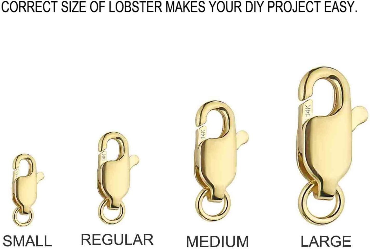 Versatile 4k Yellow Gold Lobster Clasp - Small, Lightweight for Easy Crafting