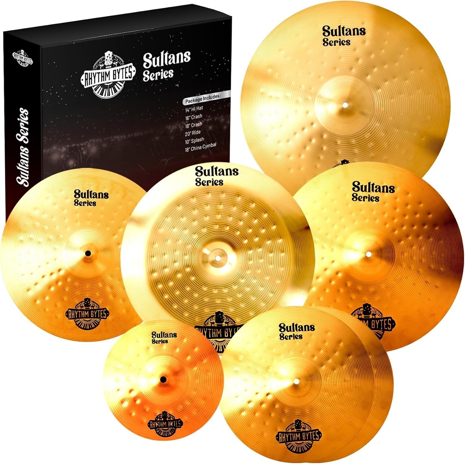 Sultans Series 7-Piece Cymbal Set - Premium Alloy Steel with Unique Design