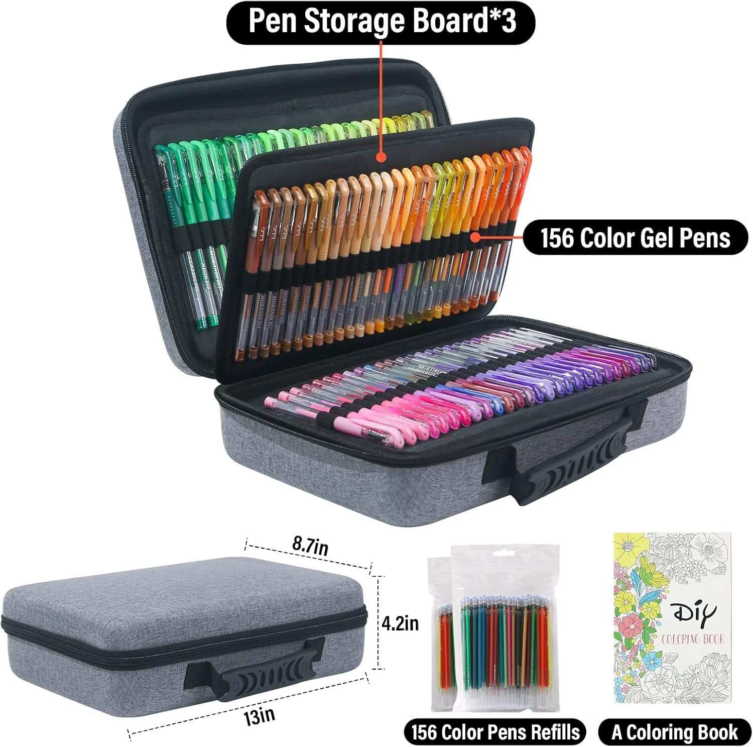 Ultimate 312 Count Glitter Gel Pens with 40% More Ink - Ideal Art Supplies