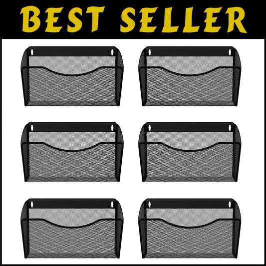 Durable Mesh Wall File Organizer | 6 Pocket Design for Optimal Space Utilization