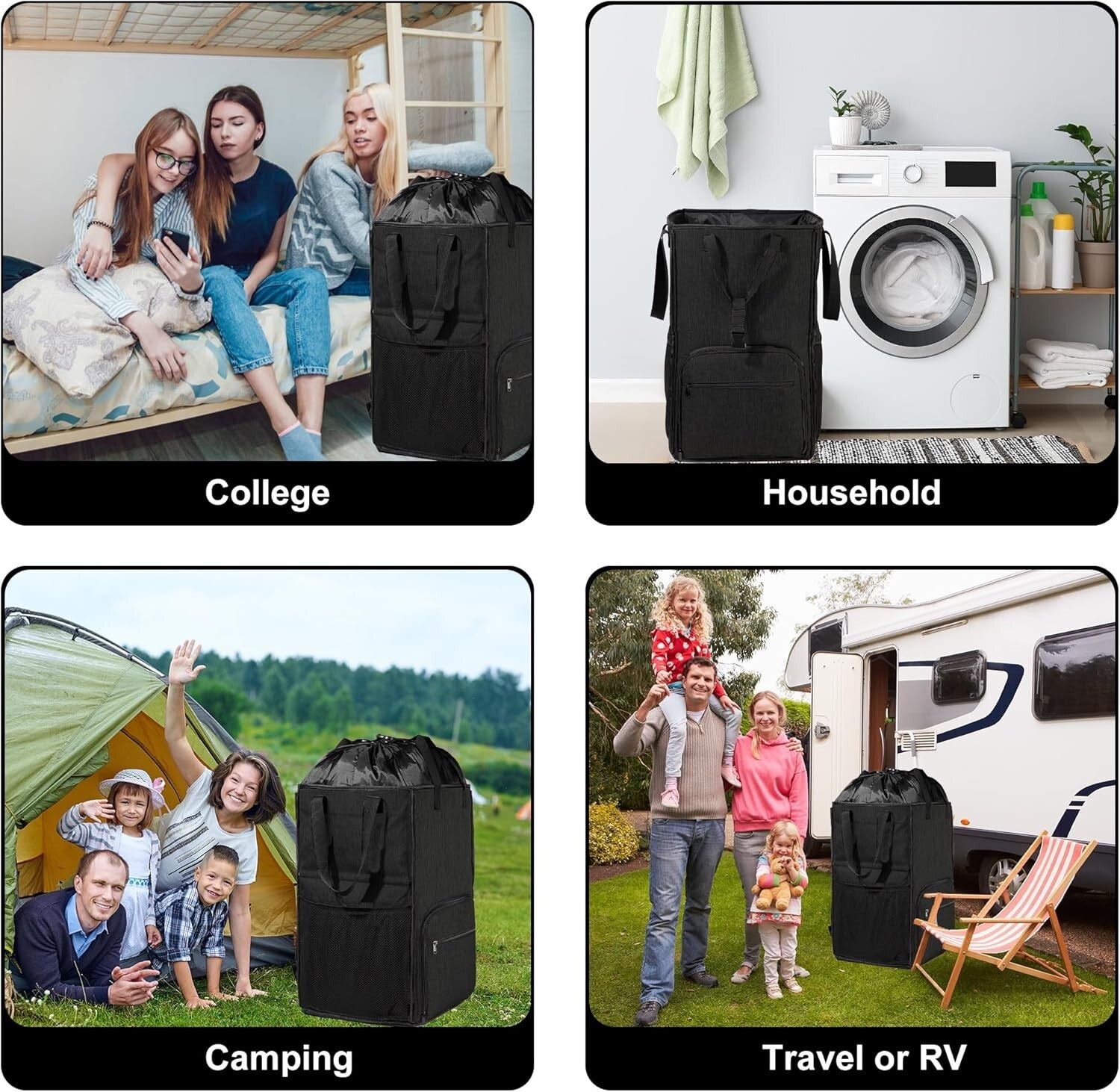 Sturdy Laundry Backpack with Expandable Capacity - Perfect for College Life