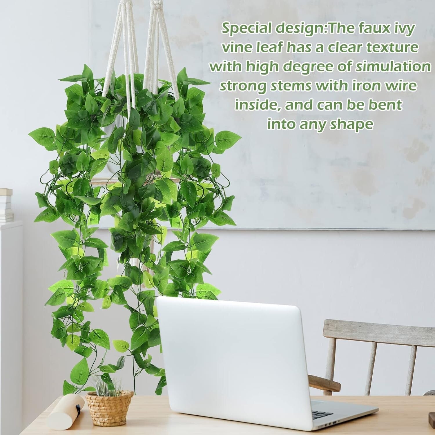 18-Pcs Lifelike Artificial Hanging Ivy Vines for Indoor & Outdoor Decor