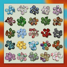 Load image into Gallery viewer, Wide Range of Patterned Polyhedral Dice - Pack of 7 for Role Playing Games