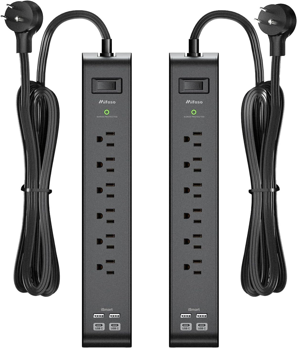 900 Joules Surge Protector with 6 AC Outlets and 4 USB Ports for Home Office