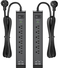 Load image into Gallery viewer, 900 Joules Surge Protector with 6 AC Outlets and 4 USB Ports for Home Office