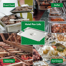 Load image into Gallery viewer, Durable 1/2 Size Stainless Steel Food Pan Covers - Set of 6 with Easy Handle