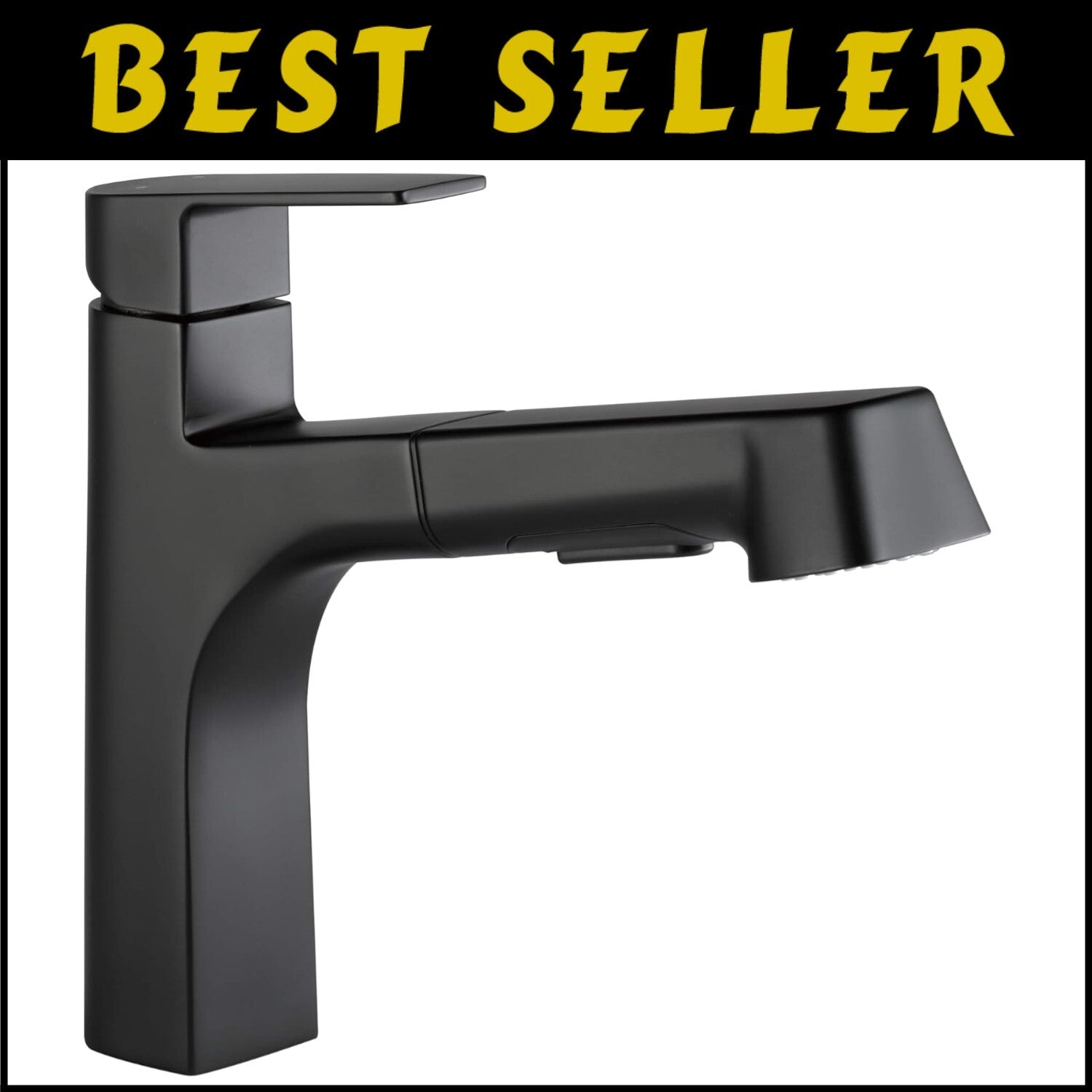 Single Handle Deck Mount Kitchen Faucet - Pull-Out Sprayer in Black
