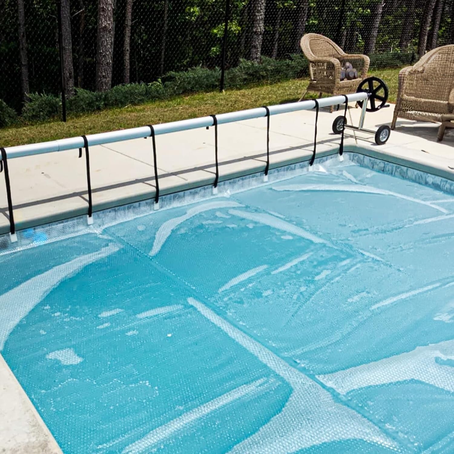 Clear 18x36FT Solar Blanket for Inground and Above-Ground Pools - 12Mil Thick