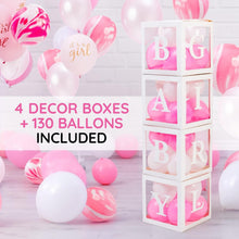 Load image into Gallery viewer, Stylish Jumbo Pink Baby Shower Décor - 165 Pieces Including Banners and Balloons