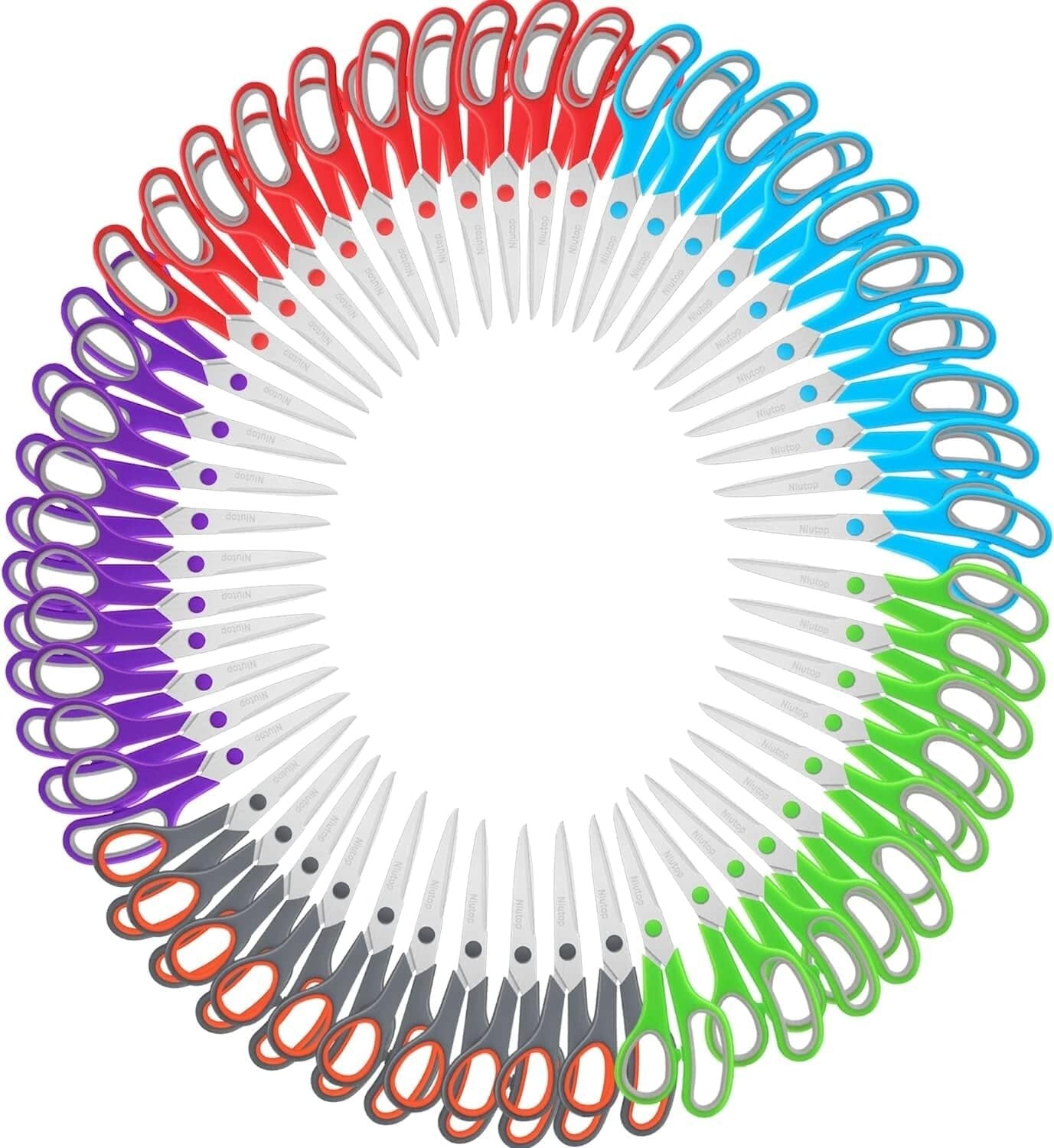 Ambidextrous 8" Cutting Scissors Set of 50 - Comfort and Precision Guaranteed