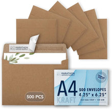 Load image into Gallery viewer, Heavy Duty Self-Seal A4 Kraft Envelopes - Ideal for All Greeting Cards 500 Pack