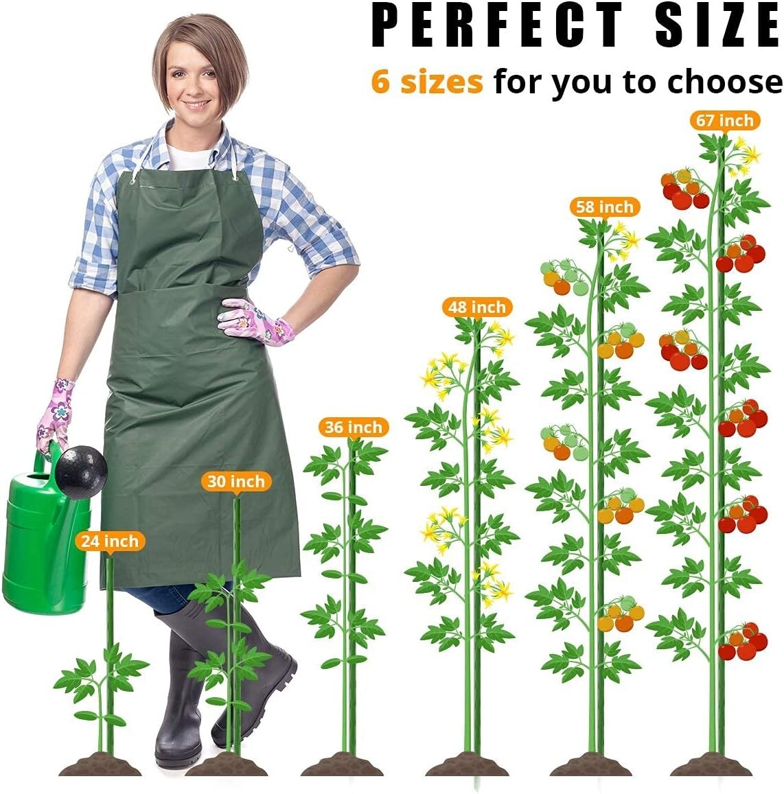 48-Inch Heavy Duty Steel Garden Stakes - Pack of 40 for Strong Plant Support