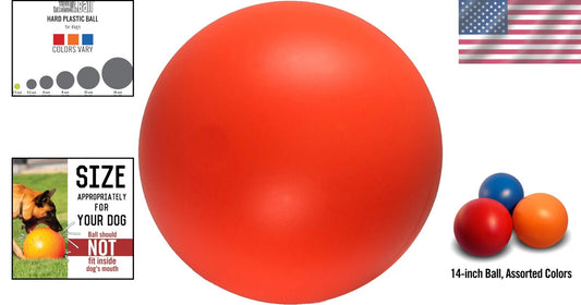 14-Inch Hard Plastic Dog Ball - Perfect for Herding and Push Play Outdoors