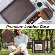 Load image into Gallery viewer, 58 PCS Premium Art Supplies Kit with Leather Case – All-in-One Drawing Tool Set