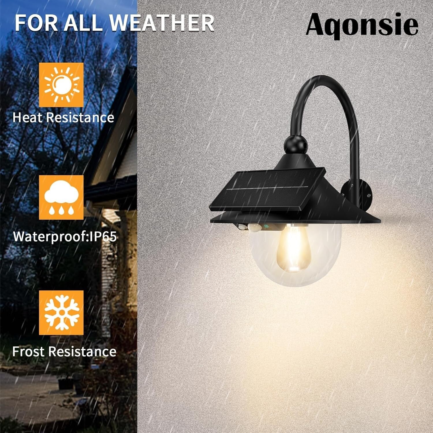 Elegant Solar Barn Wall Light with 3 Adjustable Modes - Vintage Style