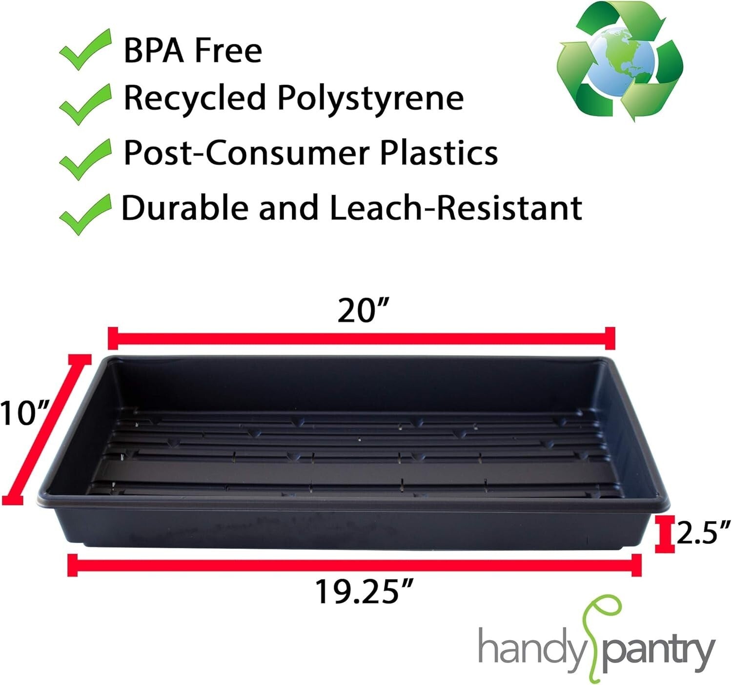 Eco-Friendly Hydroponic Trays - 10-Pack Plastic with Drain Holes for Seedlings