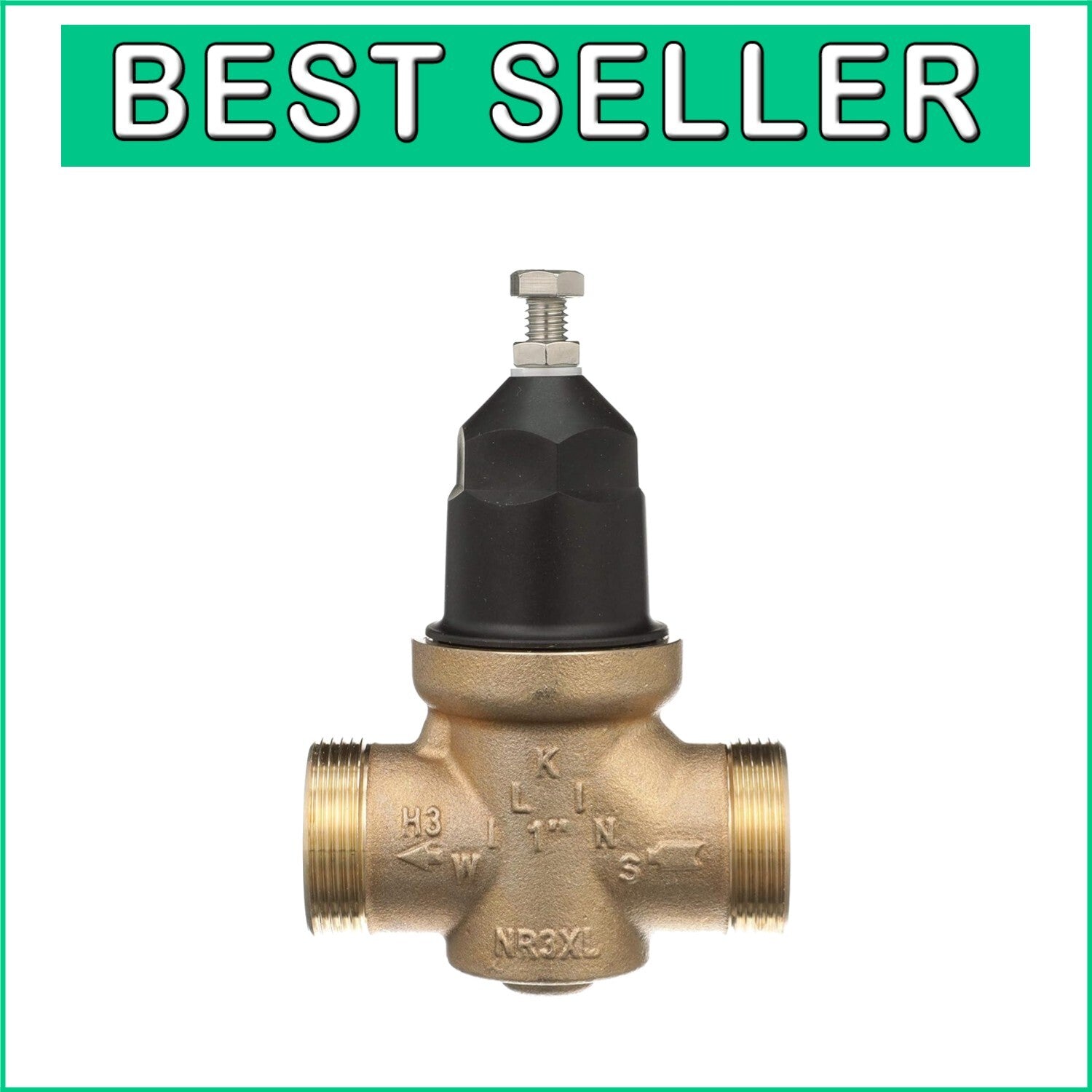 Efficient Brass Pressure Reducing Valve - 1" NPT Connection for Residential Use