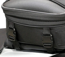 Load image into Gallery viewer, Black Commuter Sport Motorcycle Tail Bag – Waterproof with Reflective Accents