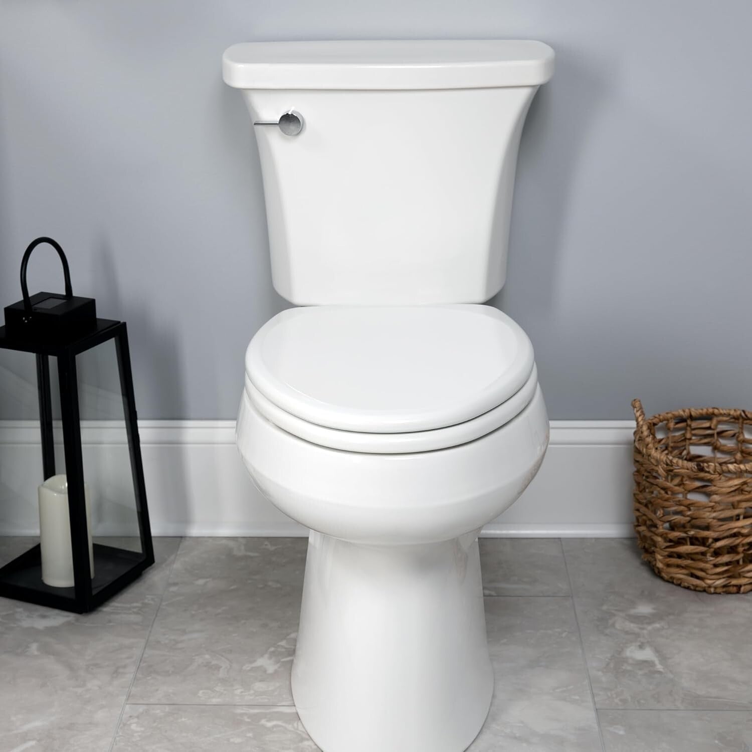 Elegant 2-Pack Elongated Toilet Seats - Easy Install, Non-Slip White Wood
