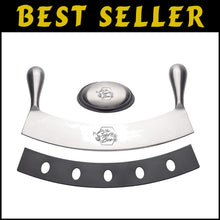 Load image into Gallery viewer, Ergonomic 12" Mezzaluna Knife &amp; Protective Cover - Ideal for Chopping &amp; Dicing