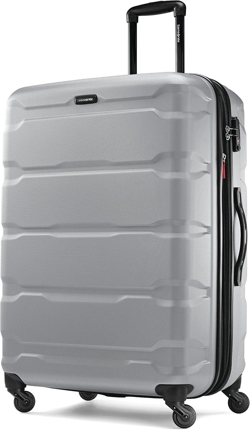 Omni PC 28-Inch Expandable Hardside Spinner Luggage - Silver, 10-Year Warranty
