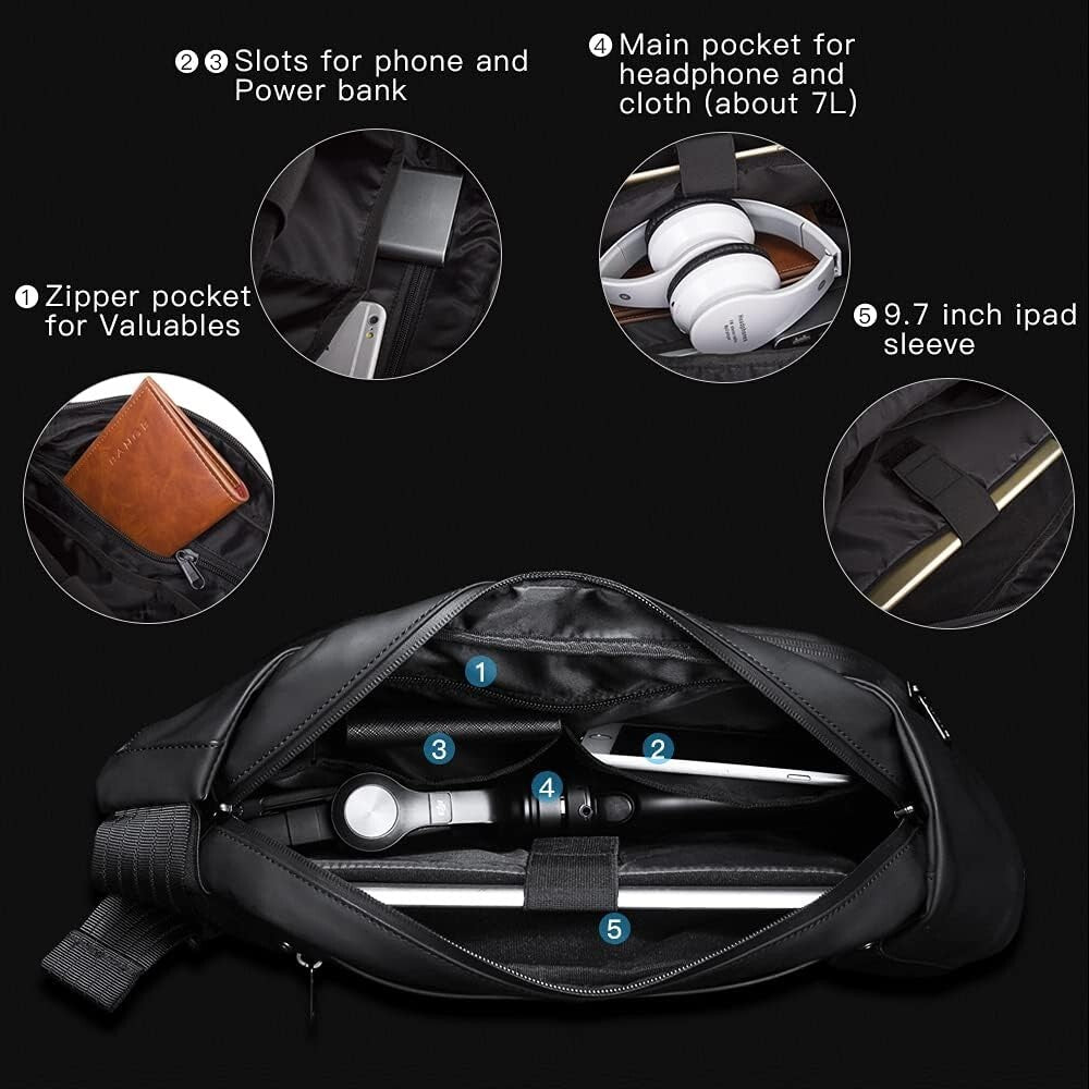 Modern Waterproof Sling Backpack - Reflective Safety & Anti-Theft for Adventures