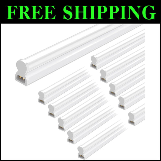 Energy Saving T5 LED Shop Light - 10 Pack, 6500K Brightness, Lightweight Design