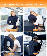 Load image into Gallery viewer, Multi-Angle Ergonomic Inflatable Neck Pillow for Ultimate Travel Comfort – Blue